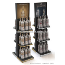 2-Way Wine Retail Store Display Fixture Bottle Champagne Trade Show Floor Metal Display Shelving